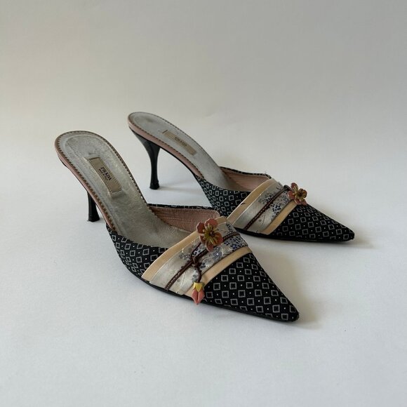 PRADA VINTAGE KIMONO EMBELLISHED MULES - Picture 1 of 13